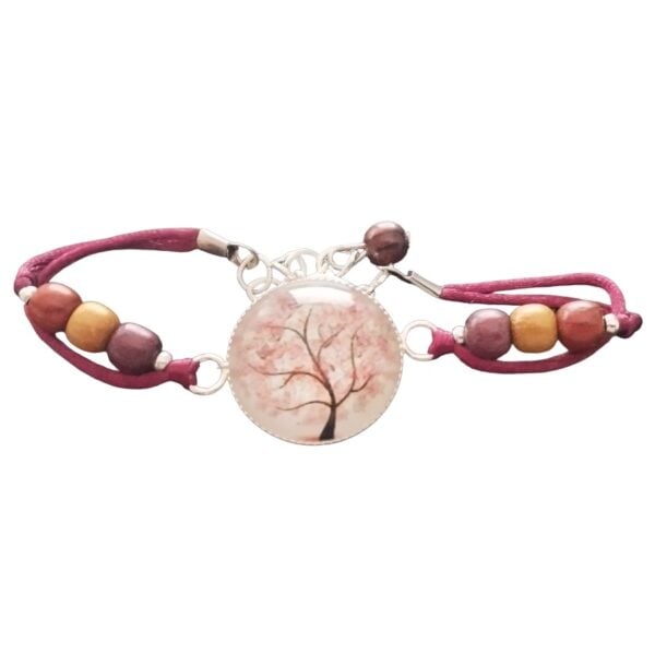 Bracelet femme en perle Natacha arbre de vie rose