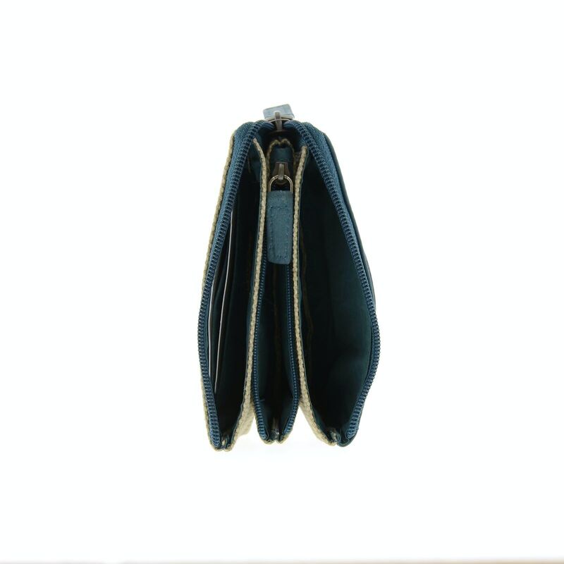 Porte-monnaie zippé femme bleu - RFID 14