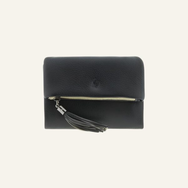Portefeuille femme cuir noir - Modèle Anaïs