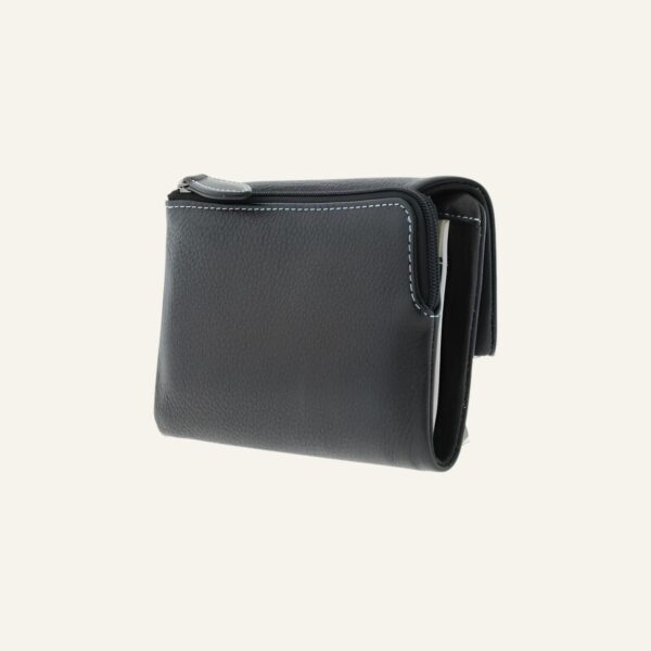 Portefeuille femme cuir noir - Modèle Anaïs