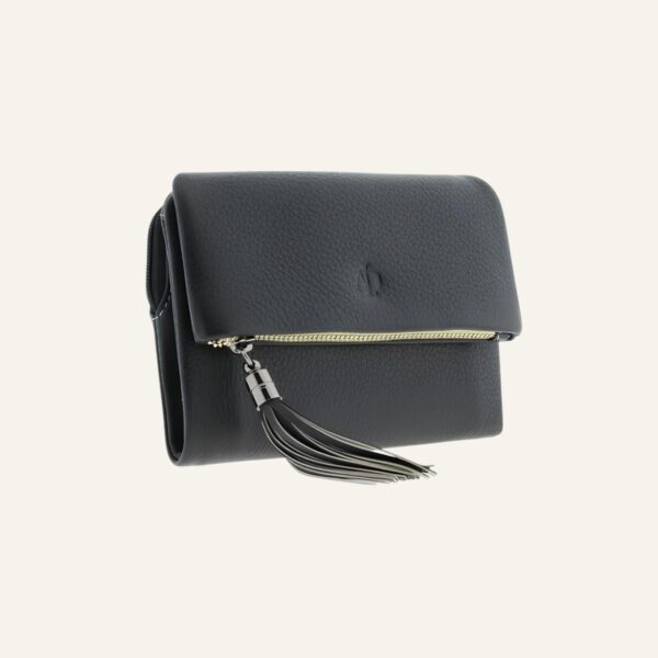 Portefeuille femme cuir noir - Modèle Anaïs