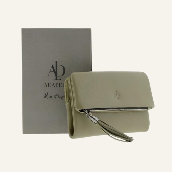 Portefeuille femme cuir vert - Modèle Anaïs