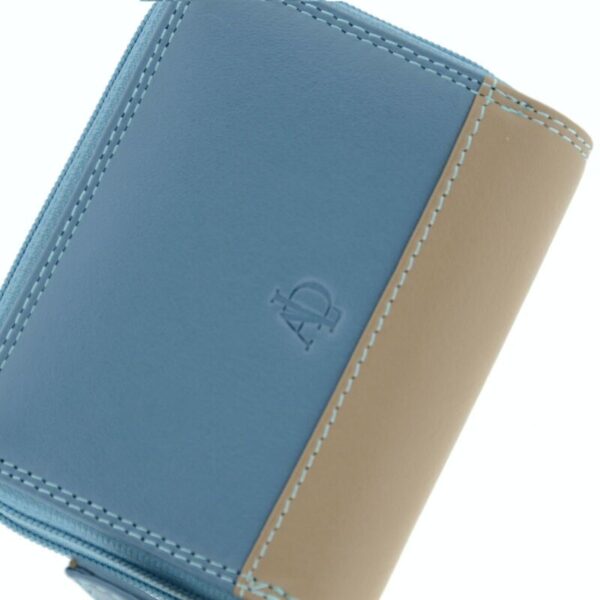 Portefeuille porte cartes femme en cuir Bleu – Image 6