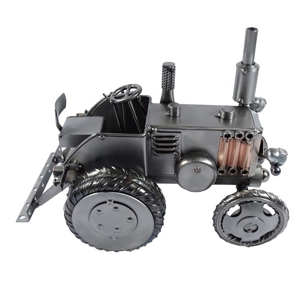 Tracteur miniature en métal rouge, L 27 cm