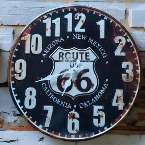 Horloge route 66 murale de 28 cm