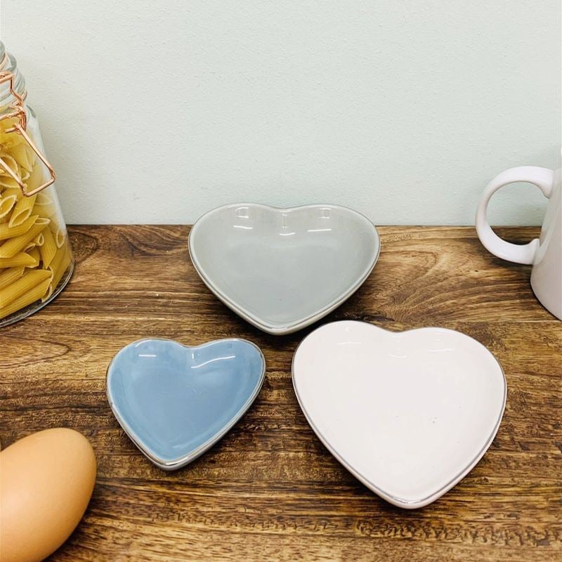 Plat cœur : Ensemble de 3 plats de décoration en forme de coeur