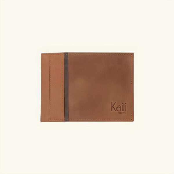 Portefeuille en cuir horizontal - Marron - Protection anti-RFID