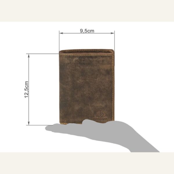 Portefeuille vertical homme en cuir 9x12,5cm marron antique