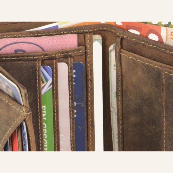Portefeuille vertical homme en cuir 9x12,5cm marron antique