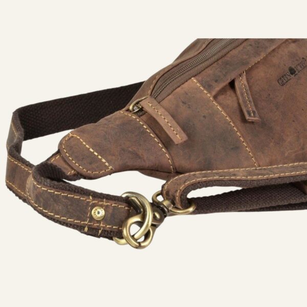 Sac banane en cuir homme - Couleur Marron - 36x12x8cm