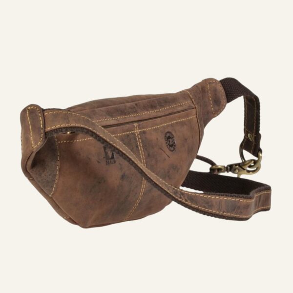 Sac banane en cuir homme - Couleur Marron - 36x12x8cm