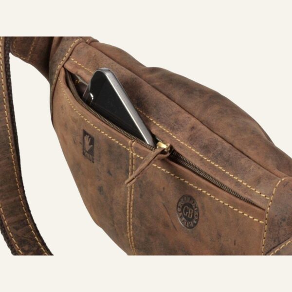 Sac banane en cuir homme - Couleur Marron - 36x12x8cm