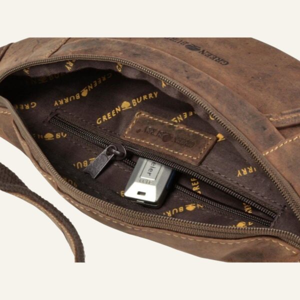 Sac banane en cuir homme - Couleur Marron - 36x12x8cm