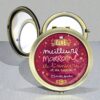 Un miroir de poche rond avec un message tendre Elue meilleure Marraine