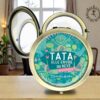 Un miroir de poche rond avec un message rigolo TATA Elle envoie du rêve