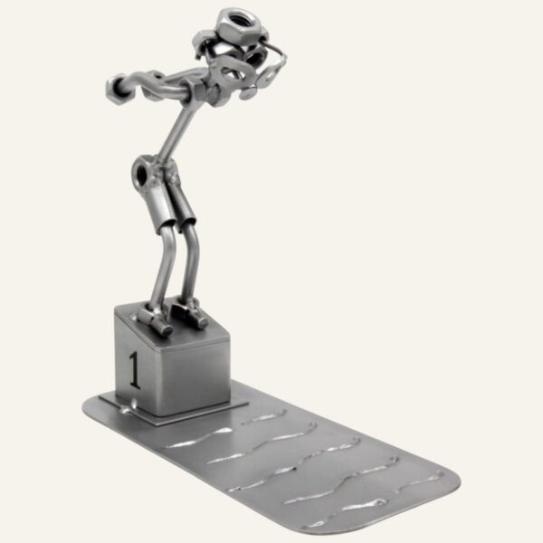 Cadeau natation - Figurine nageur en métal hauteur 18 cm