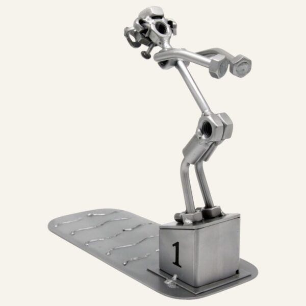 Cadeau natation - Figurine nageur en métal hauteur 18 cm