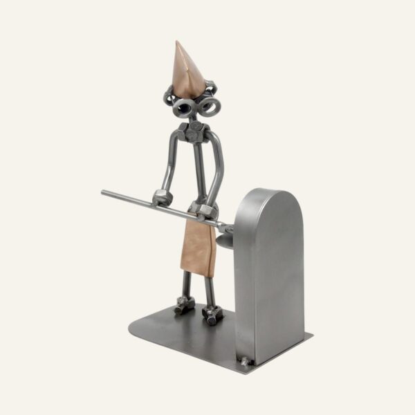 Cadeau pizzaiolo - Figurine pizzaiolo en métal de hauteur 20 cm