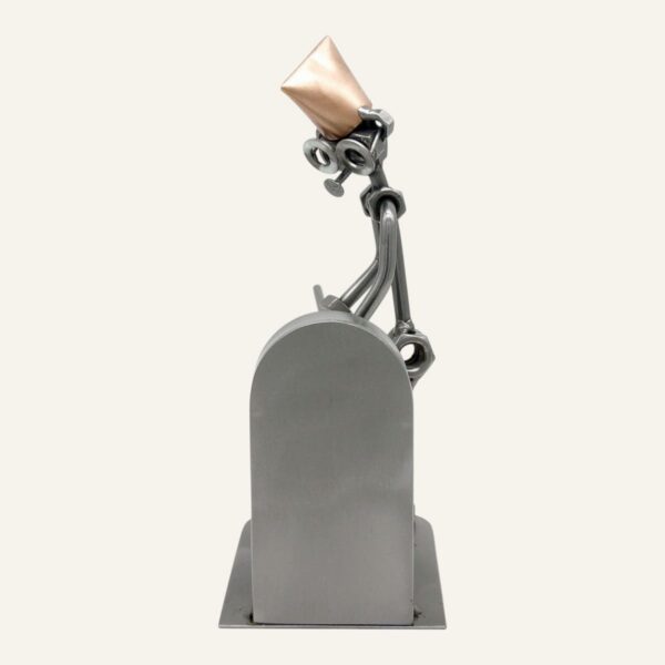 Cadeau pizzaiolo - Figurine pizzaiolo en métal de hauteur 20 cm