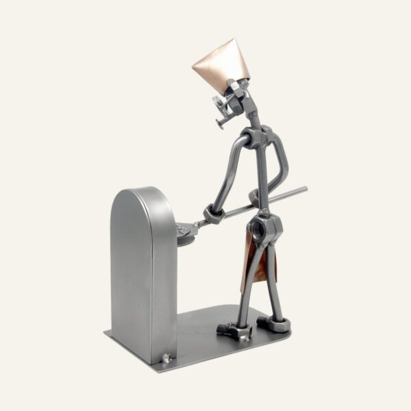 Cadeau pizzaiolo - Figurine pizzaiolo en métal de hauteur 20 cm