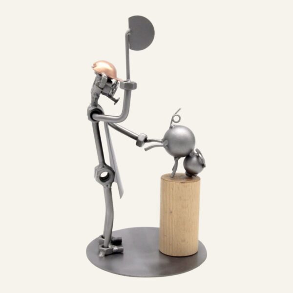 Cadeau pour un Boucher - Figurine Métal Artisanale de 21 cm