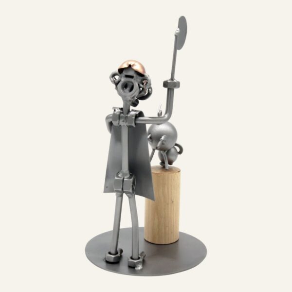 Cadeau pour un Boucher - Figurine Métal Artisanale de 21 cm