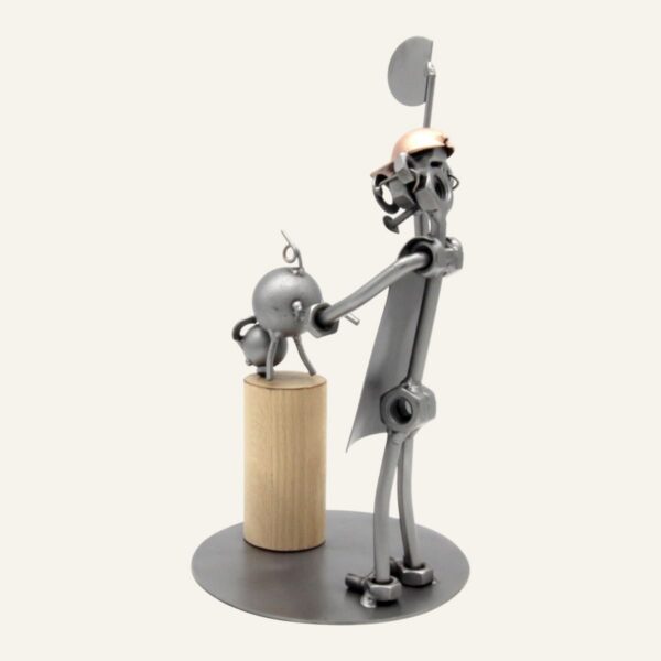 Cadeau pour un Boucher - Figurine Métal Artisanale de 21 cm