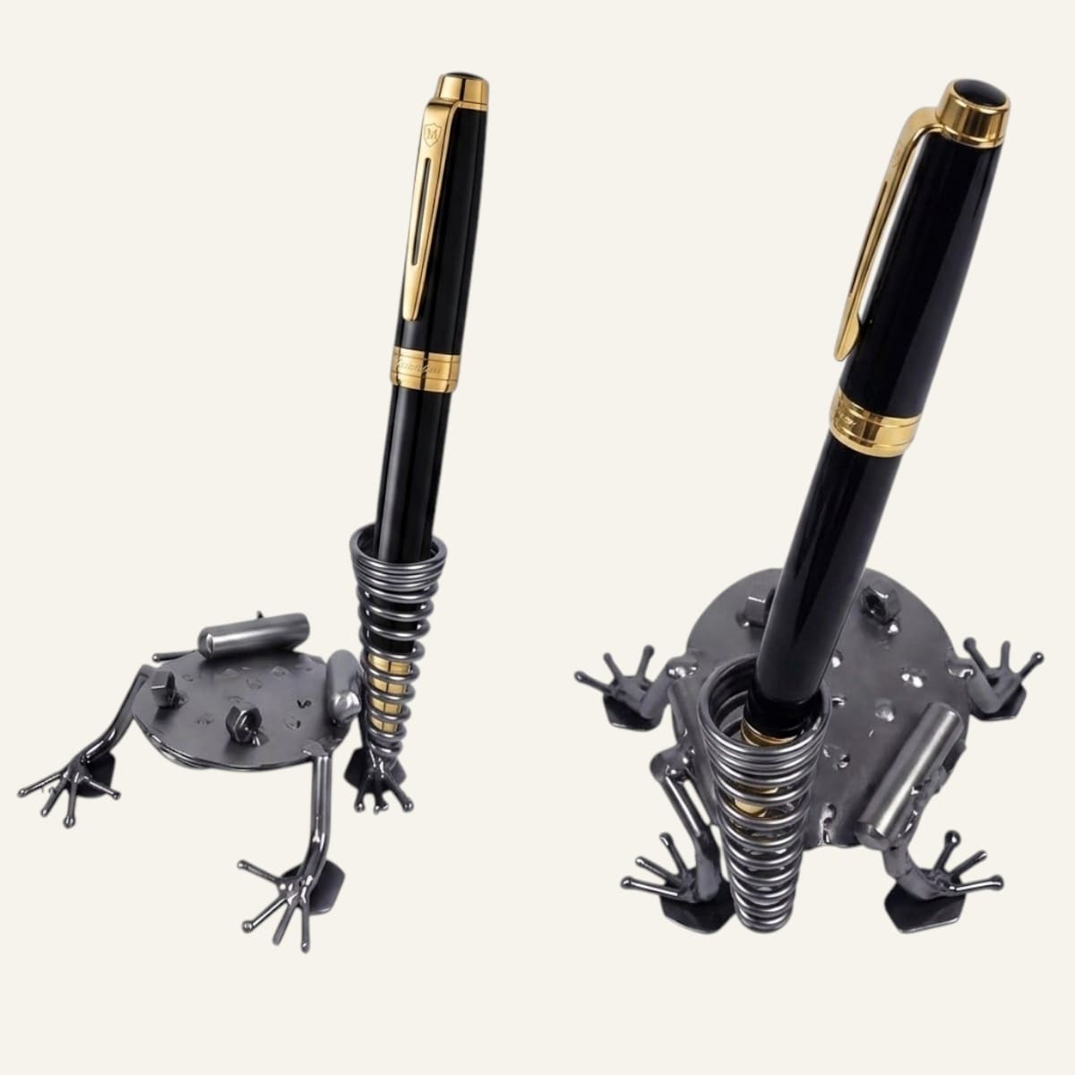 Porte Stylo Grenouille en métal 4 Porte stylo grenouille en métal - Décoration de bureau