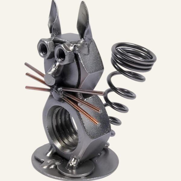 Porte stylo chat en métal - Décoration de bureau