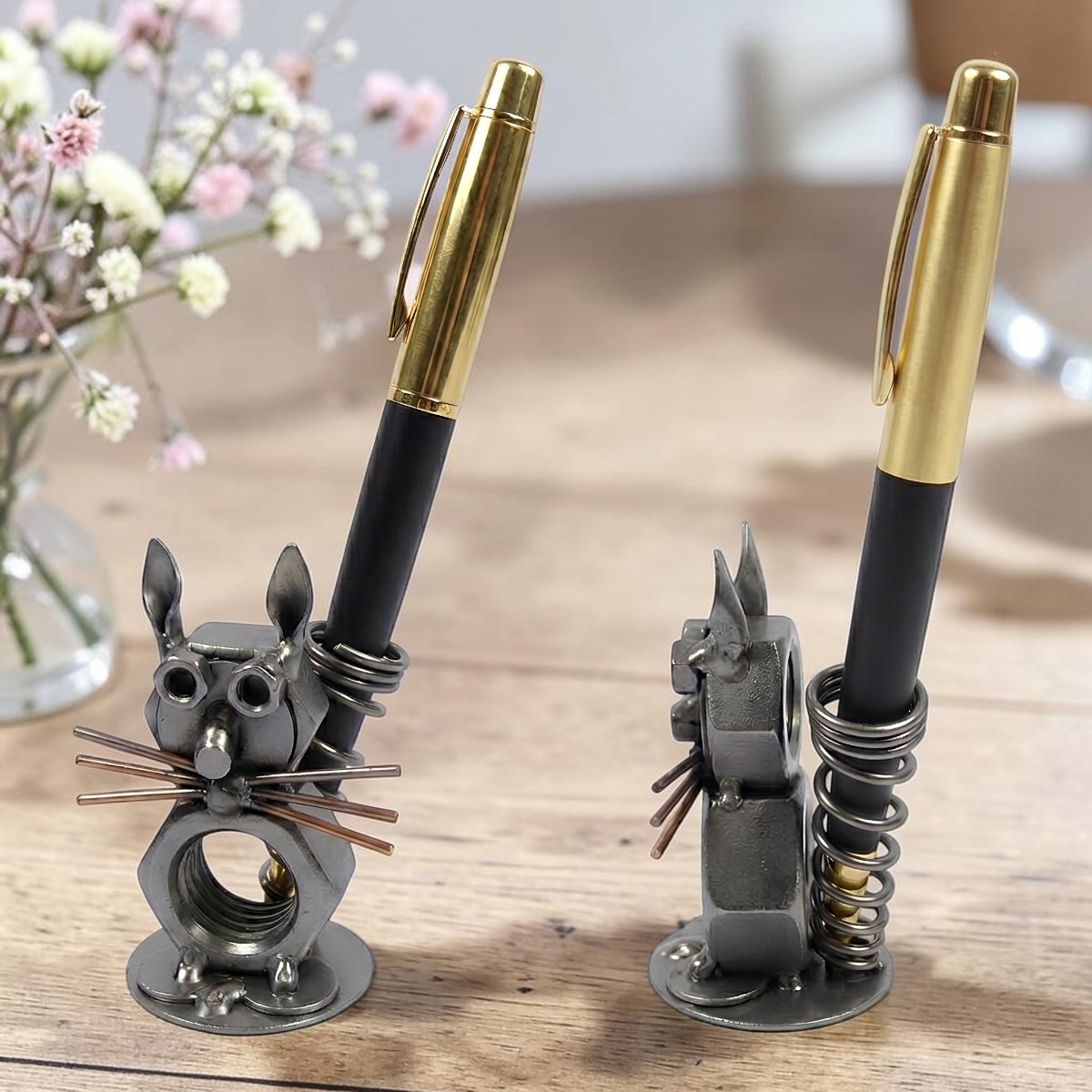 Porte Stylo Chat en métal 2 Porte stylo chat en métal - Décoration de bureau