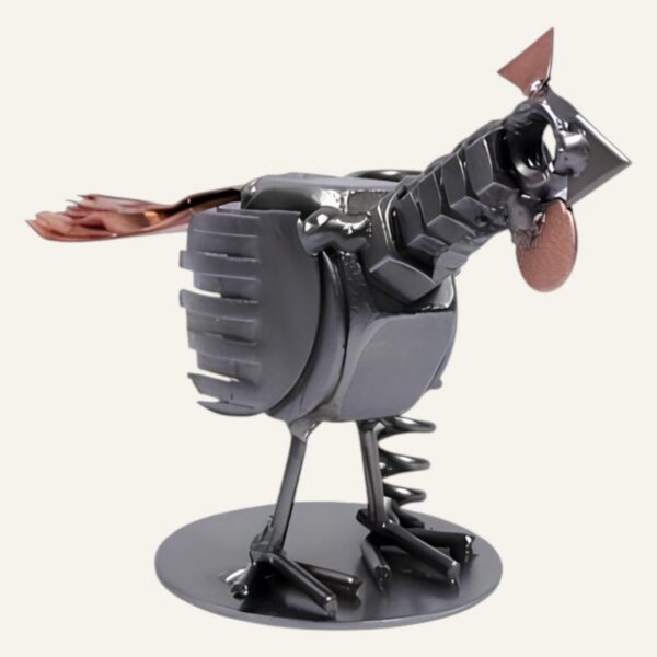 Porte stylo coq en métal - Décoration de bureau
