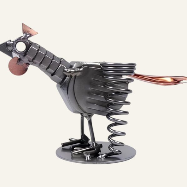 Porte stylo coq en métal - Décoration de bureau