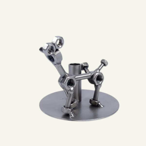 Porte stylo chien en métal - Décoration de bureau
