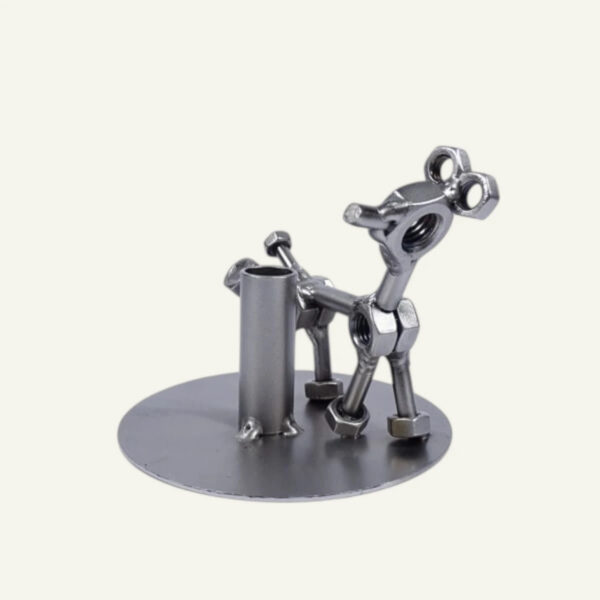Porte stylo chien en métal - Décoration de bureau