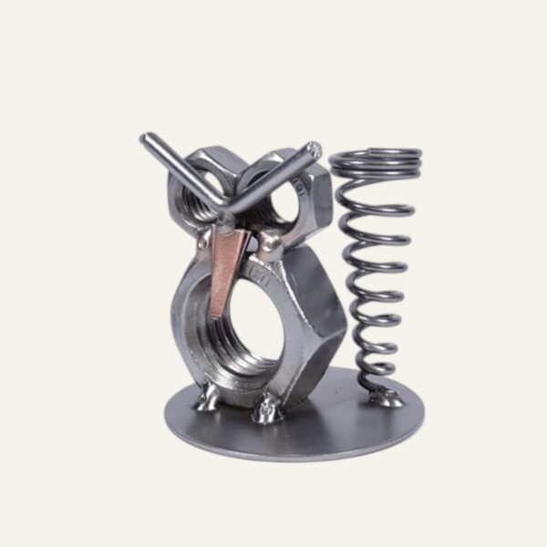 Porte stylo Hibou en métal - Décoration de bureau