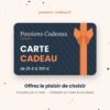 e-carte cadeau Passions Cadeaux de 25 € à 300 €