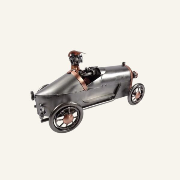 Voiture décoration en métal Bugatti avec pilote en casquette