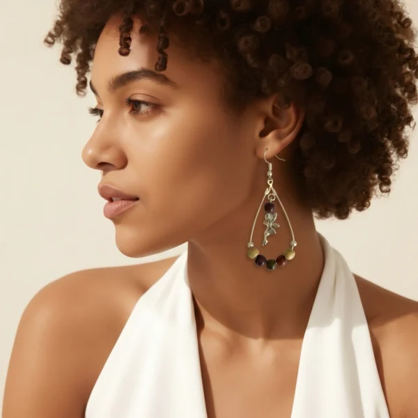 Alternative view of Boucles d'oreilles fée Serrenna